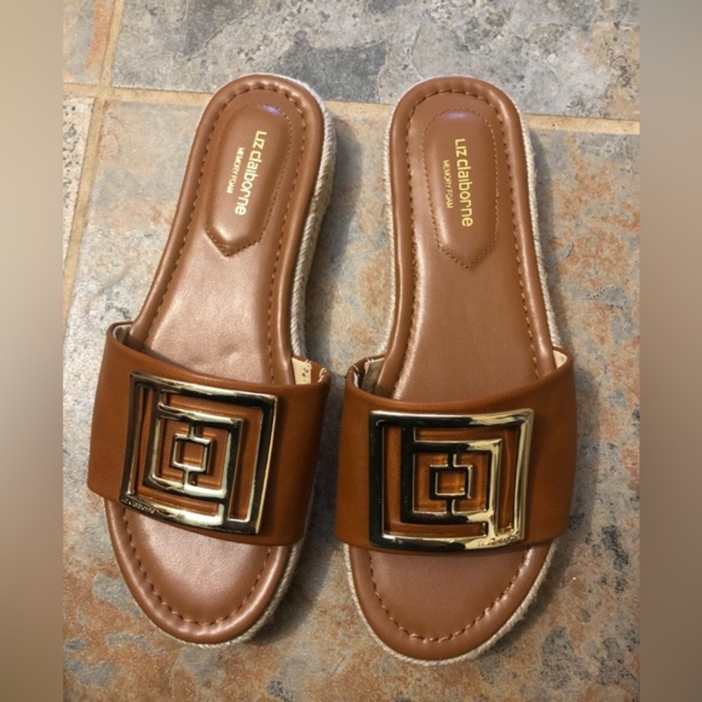 Liz clairborne memory foam slide sandals